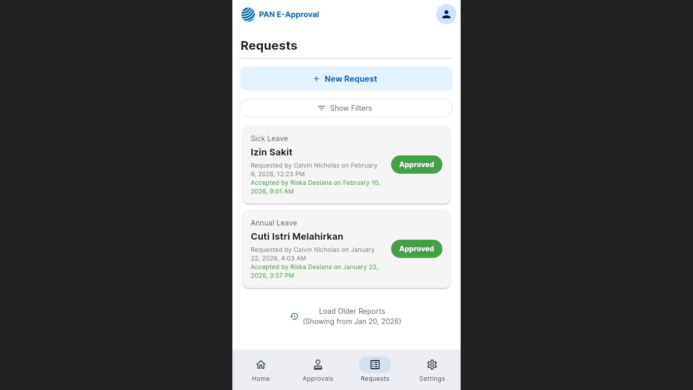 PAN E-Approval Application